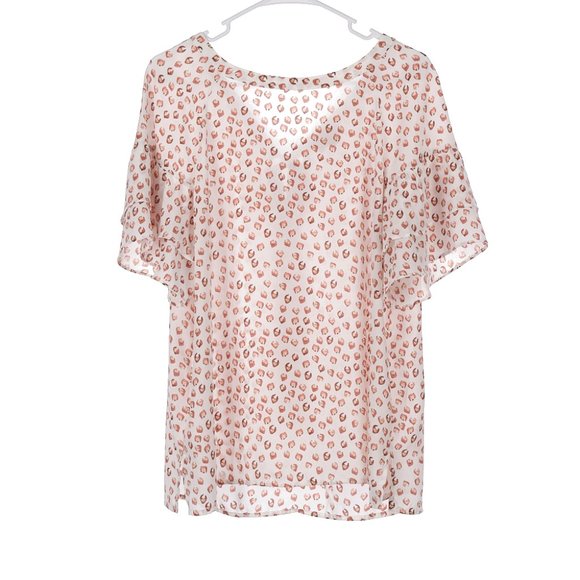 LOFT Tops - LOFT Flutter Sleeve Blouse Large